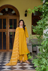 Kavari Cotton Leheriya Anarkali