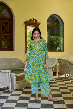 Arohi Hand Block Cotton Suit Set