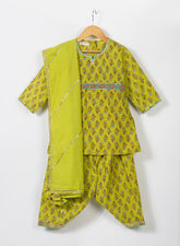 Kids Mehendi Green Salwar Set