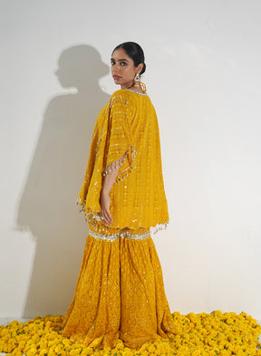 Sara Gharara Set With Mirror Work