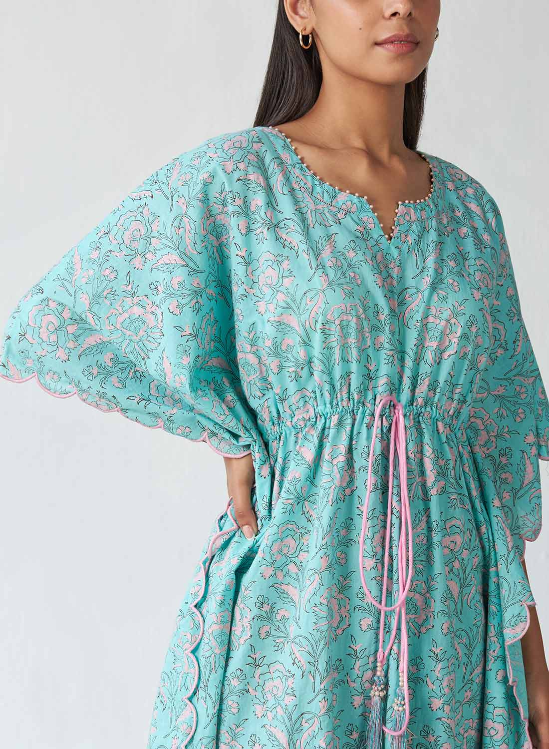 Nida Handblock Kaftan