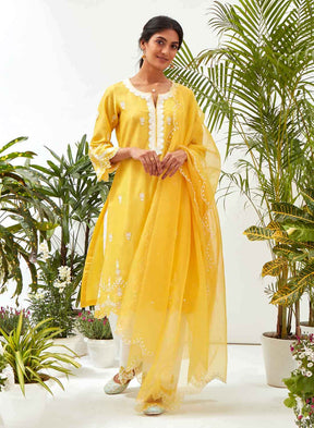 Sunflower Jaal Suit Set