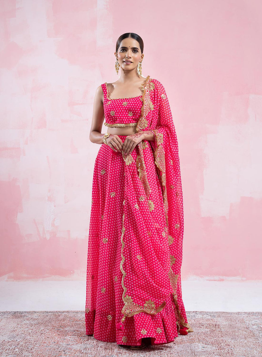 Peach Color Gota Patti Work Lehenga Choli